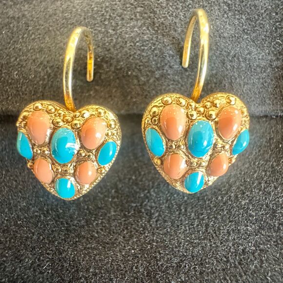 Joan Rivers 'Hearts & Flowers' Full Earring Set of 3 Pairs - Vintage - Picture 3 of 9